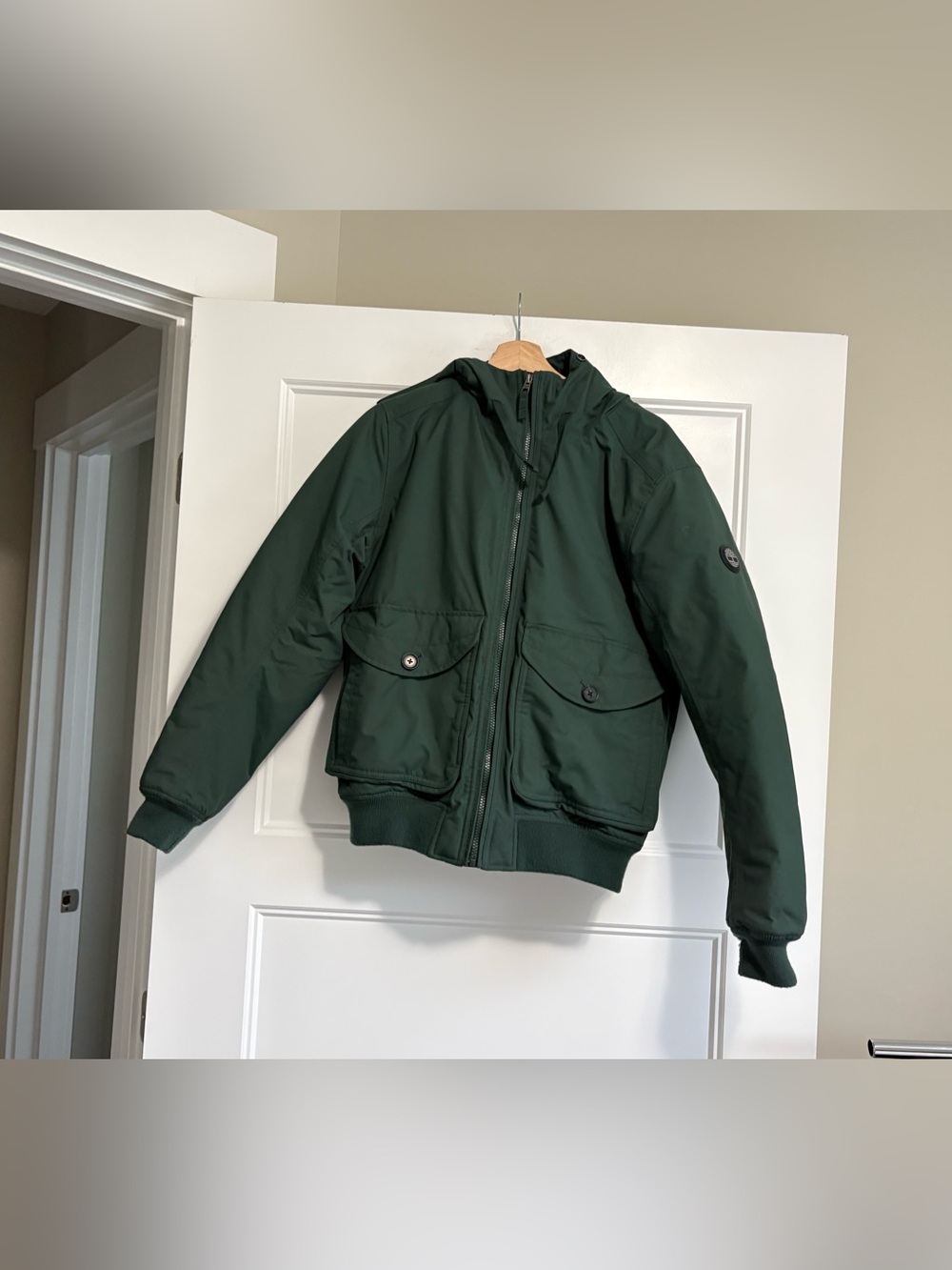 Timberland hooded dark green parka sz small